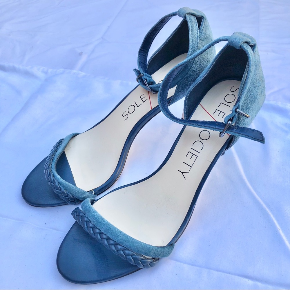 Blue suede Sole Society heels